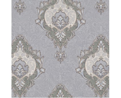Обои Дамаск на сером фоне Euro Decor виниловые Champagne арт.7151-23