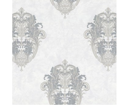 Обои Дамаск на белом фоне Euro Decor виниловые Prince арт.9116-00