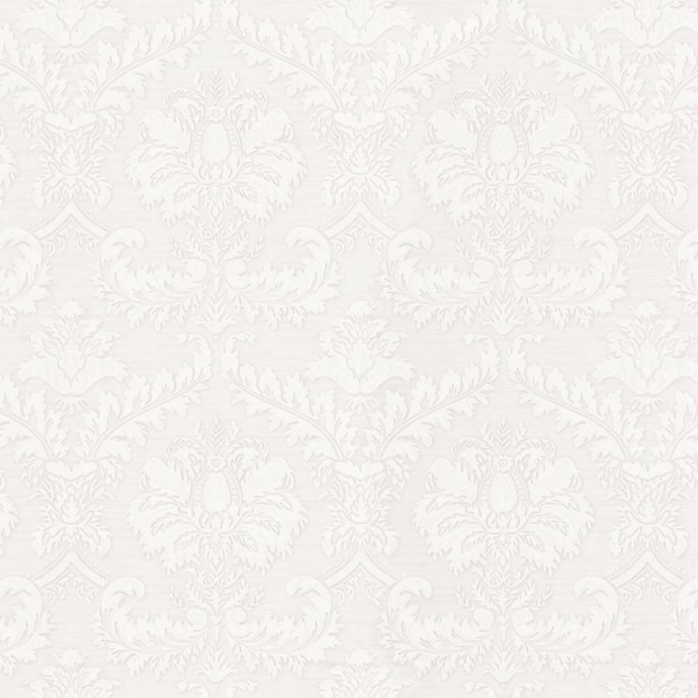 Обои белый дамаск Euro Decor виниловые Opus  арт.6028-00