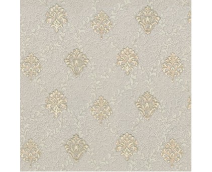 Обои мелкий Дамаск бежевый Euro Decor виниловые Romanov арт.7138-10