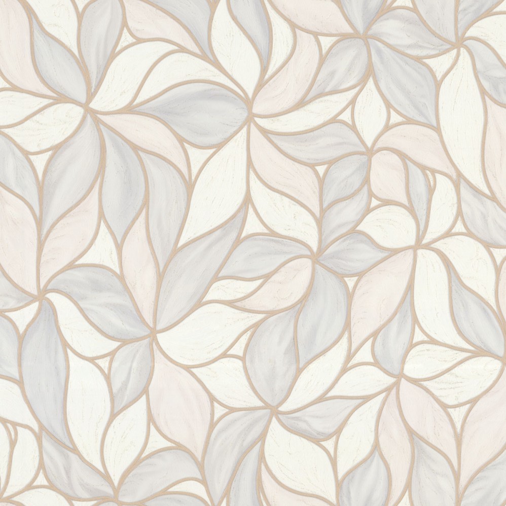 Обои крупные цветы на сером фоне Euro Decor виниловые Fractal арт. 7144-21